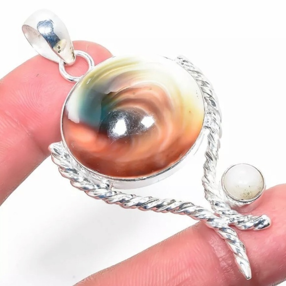 Shivas Eye & pearl sterling pendant